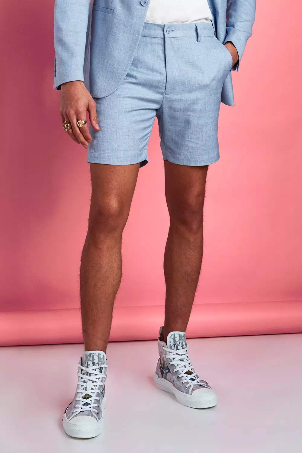 Light blue 2025 suit shorts